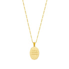 Engraved Oval Hindu Goddess Durga pendant with the words Today I Choose Courage