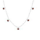 Red Garnet Mini Hanging Choker on White background
