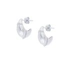 Baby Valora Dome Crescent earrings  with tribal finish on a white background