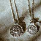 You Got This Shield Athena Pendants in recycled silver with softly textured finish