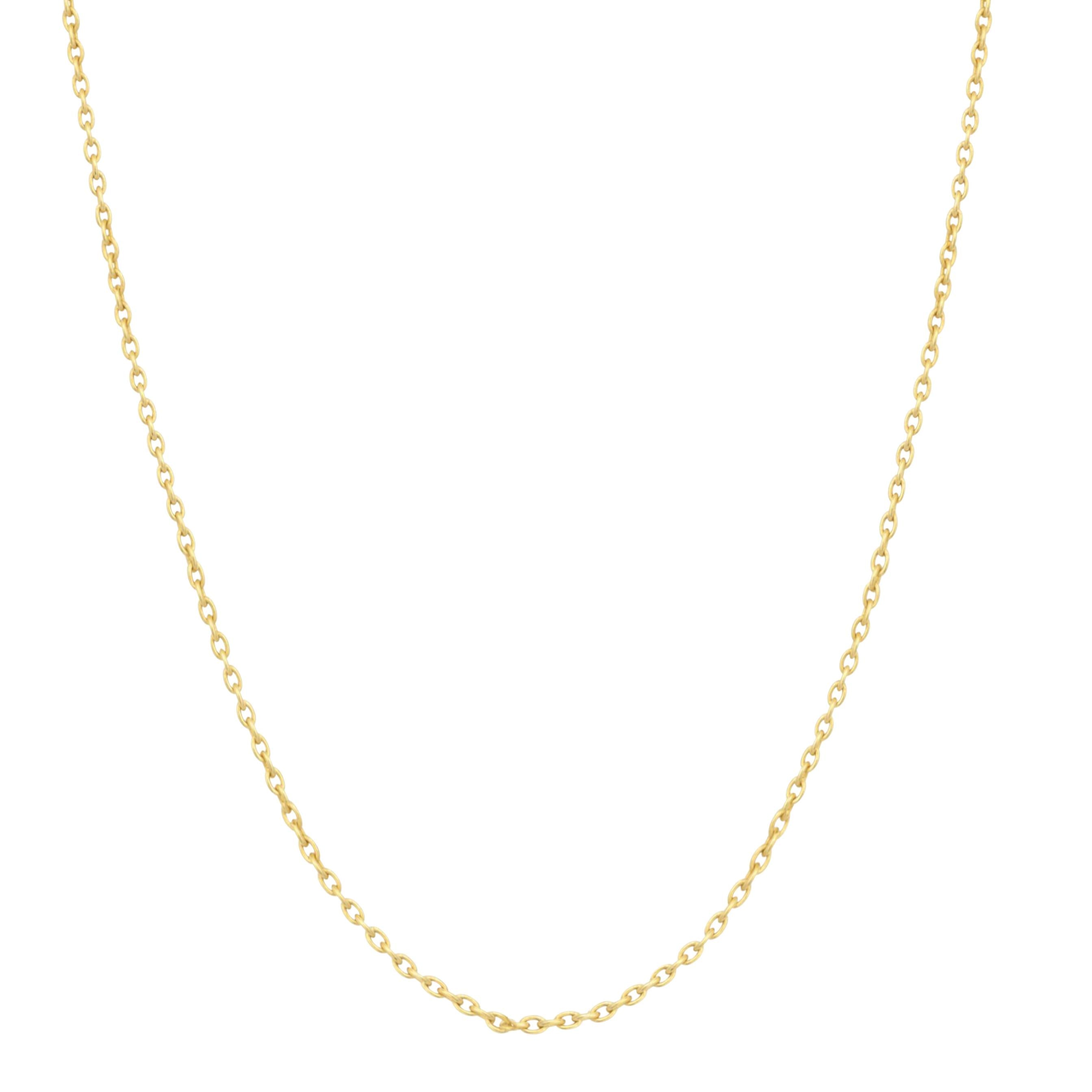 Gold vermeil trace chain necklace on a white background
