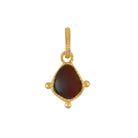 Red garnet gold vermeil charm on white background