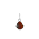 Red garnet charm pendant on white background
