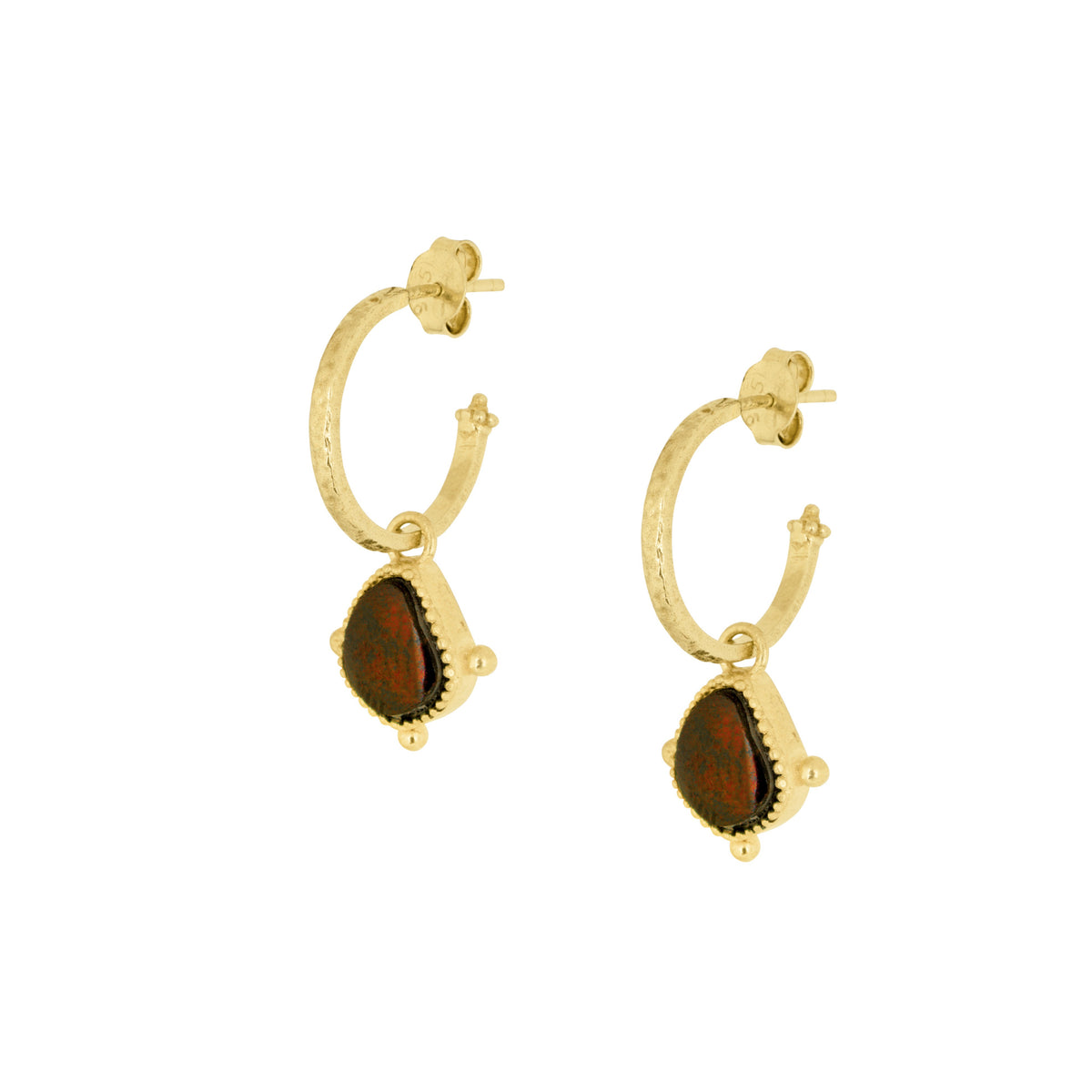 Soul Stone Hoops Red Garnet – Loft & Daughter