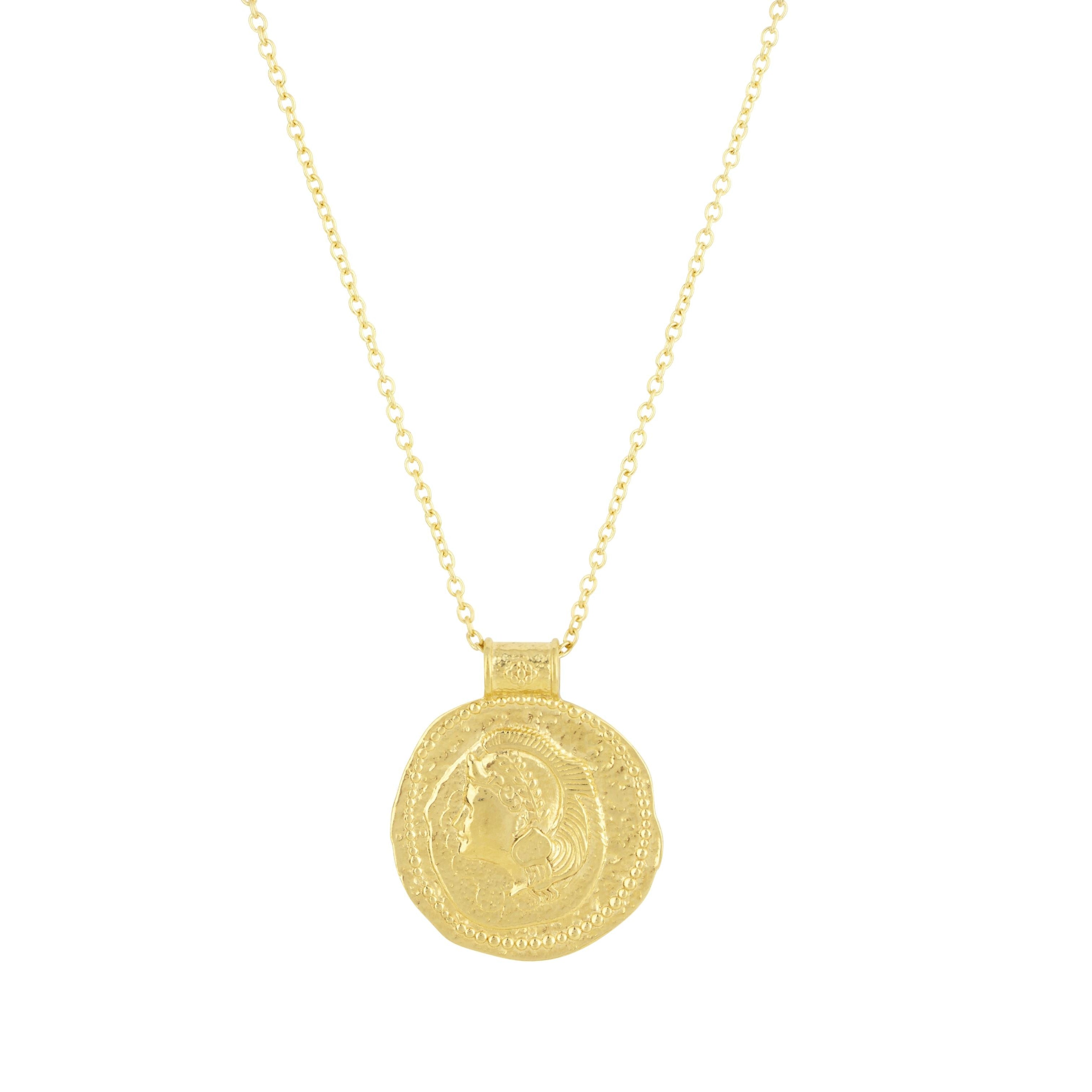 Gold Athena You Got This Pendant by Loft & Daughter on white background
