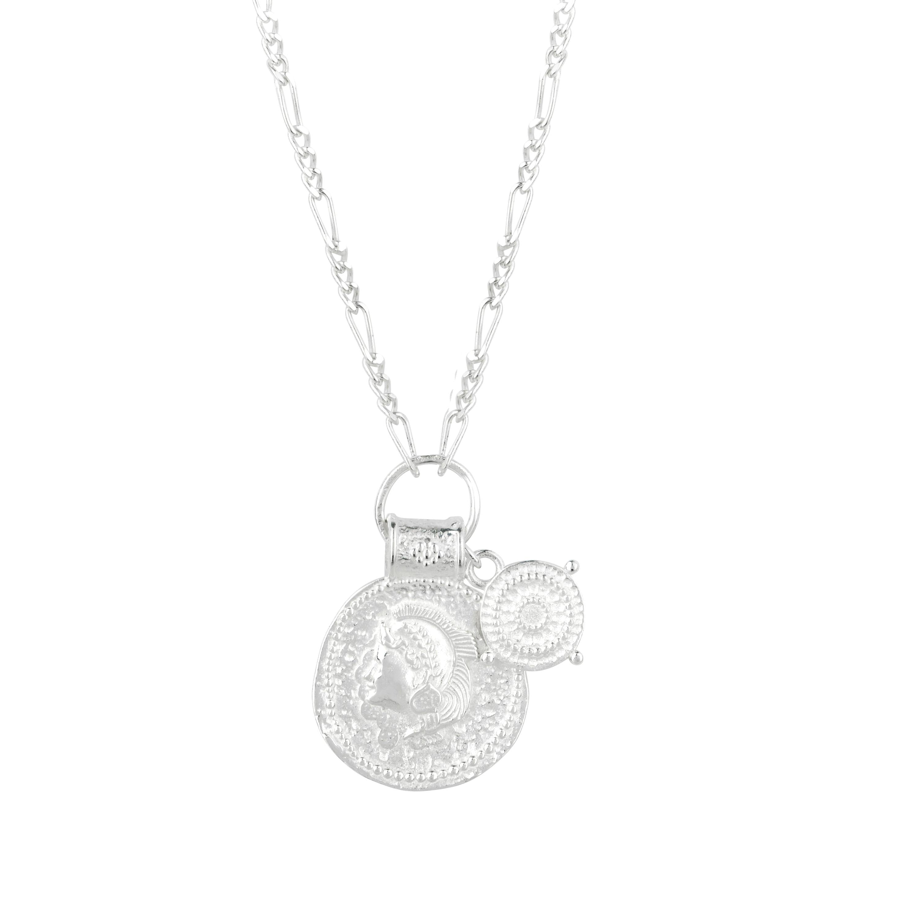 You Got This Athena necklace with a round charm and chain on a white background
