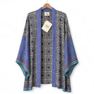 Indigo Trellis short sari kimono