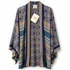 Navy Bloom short sari kimono
