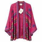 Fuchsia Wave short sari kimono