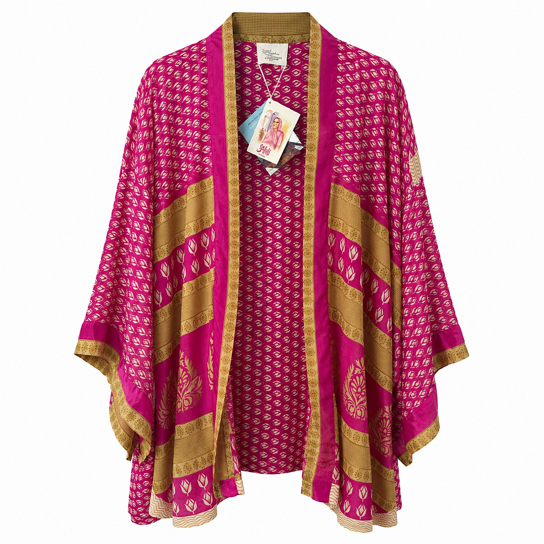 Blush Tulip short sari kimono