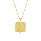 Gold vermeil Saraswati pendant necklace on a satellite chain