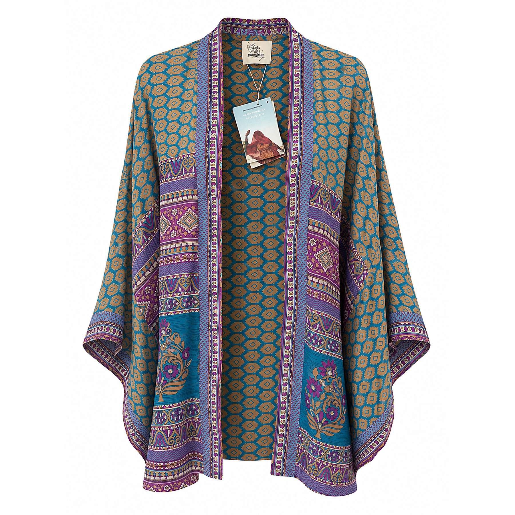 Scarlet Mosaic short sari kimono