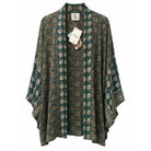 Teal Vine short sari kimono