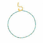Turquoise beaded choker necklace with gold vermeil clasp