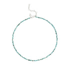 Turquoise beaded choker necklace with silver clasp