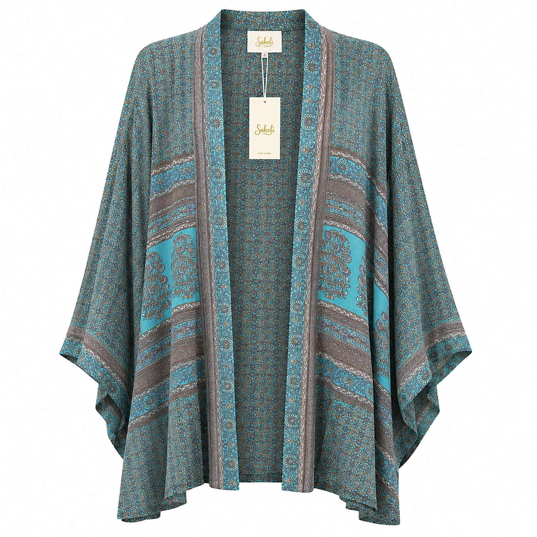 Turquoise Trail short sari kimono
