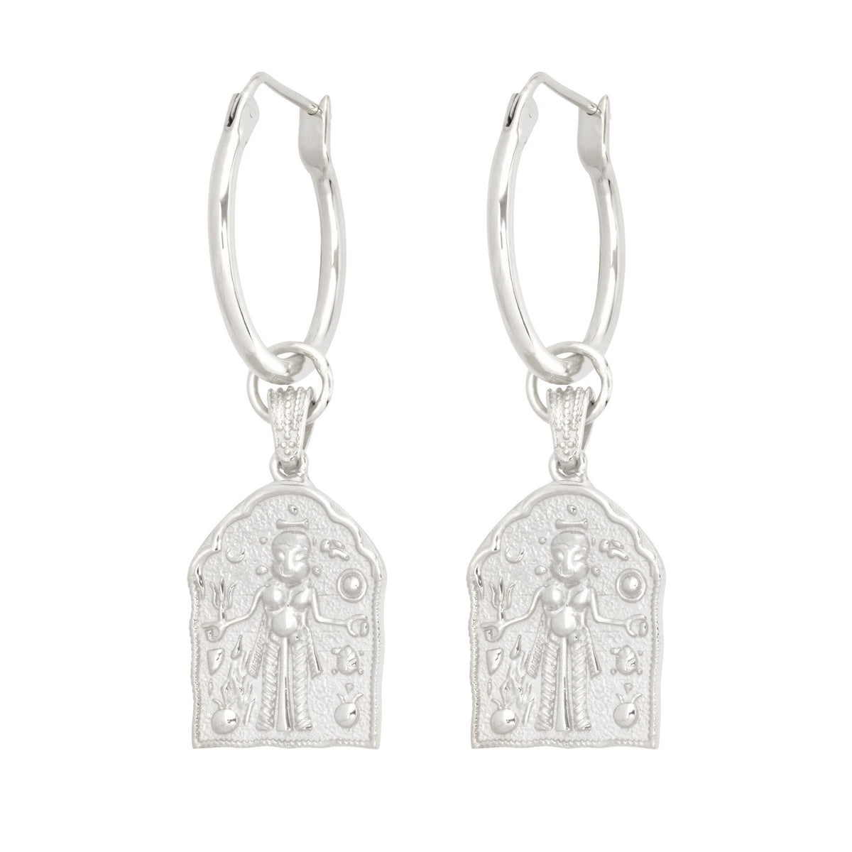 Kali Amulet Hoops Silver