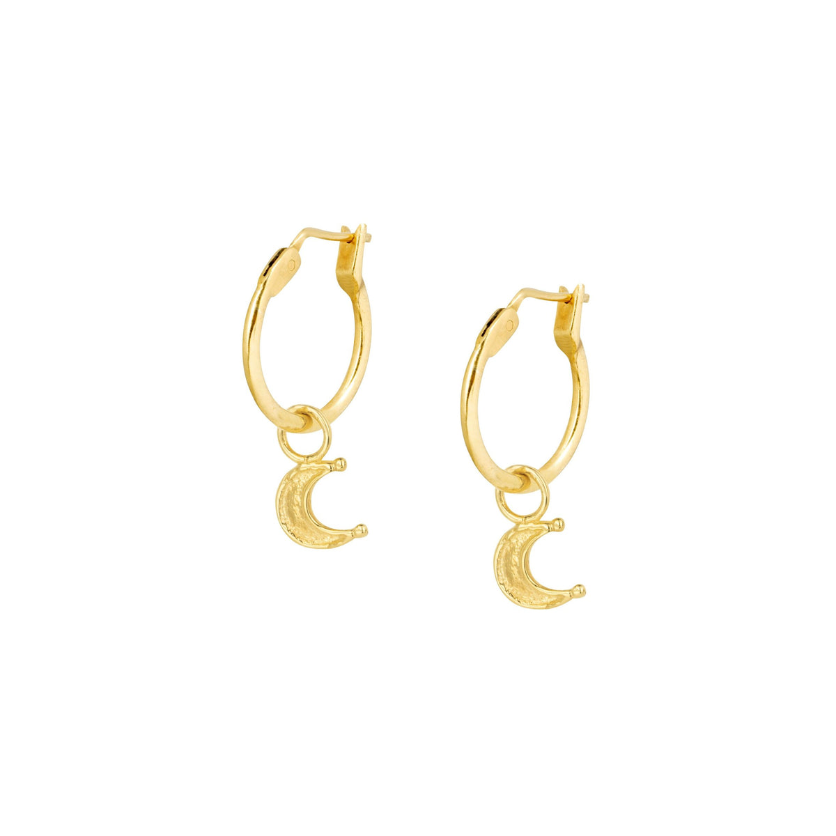 Tiny Moon Hoops Gold Vermeil