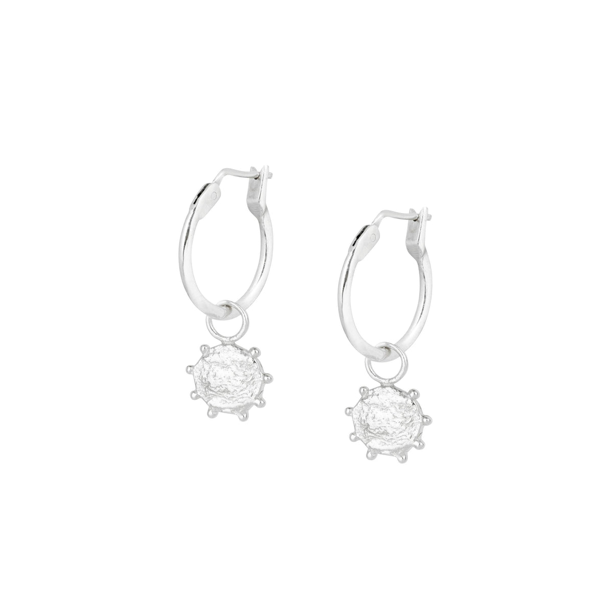 Tiny Sun Hoops Silver