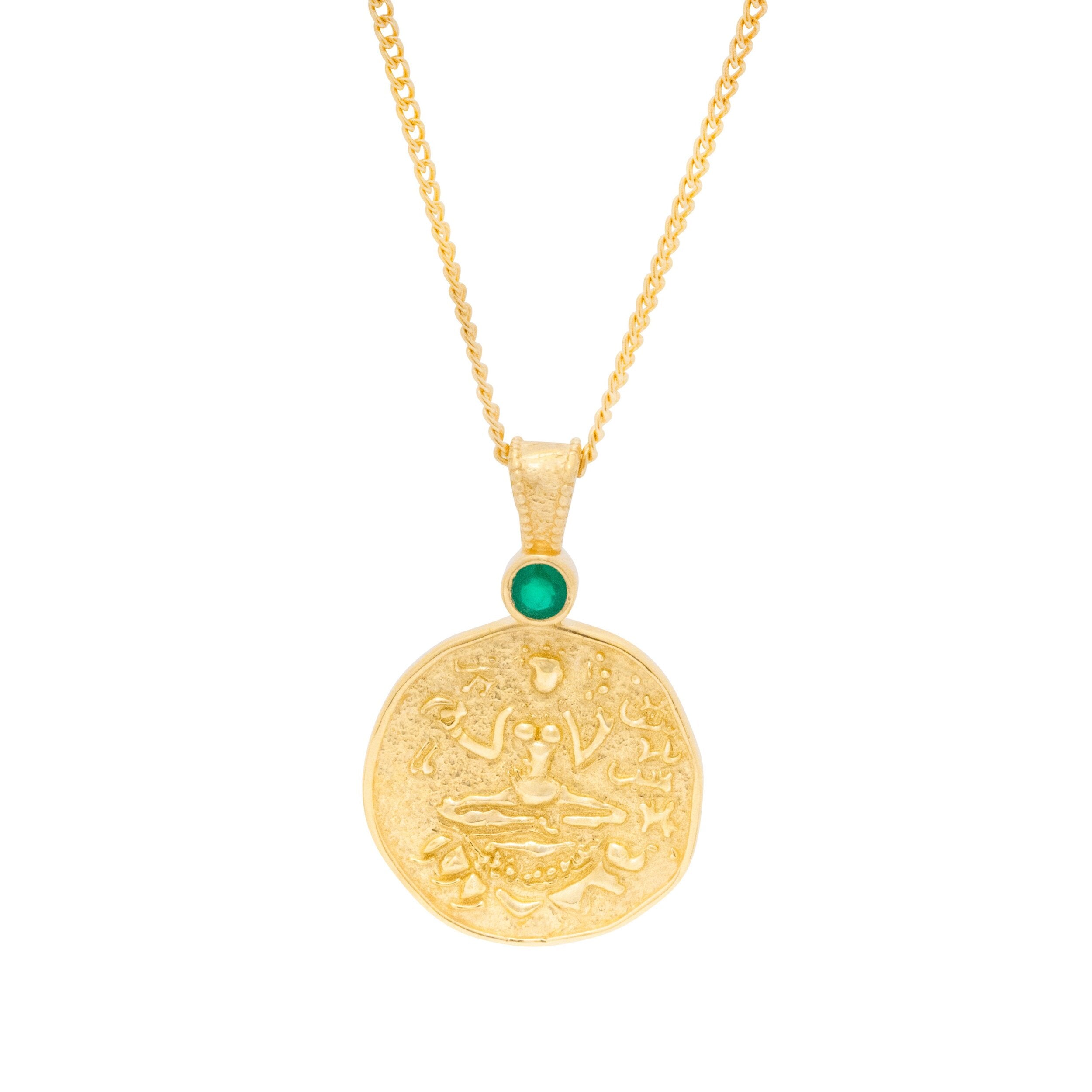 Lakshmi gold best sale coin pendant