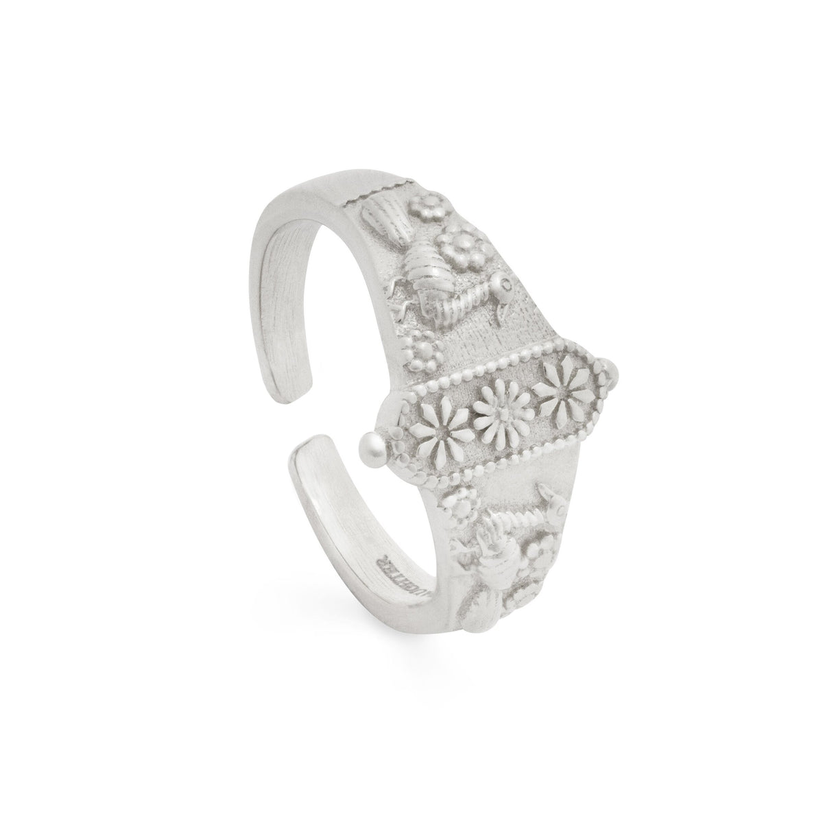 Peacock Pinky Ring Silver