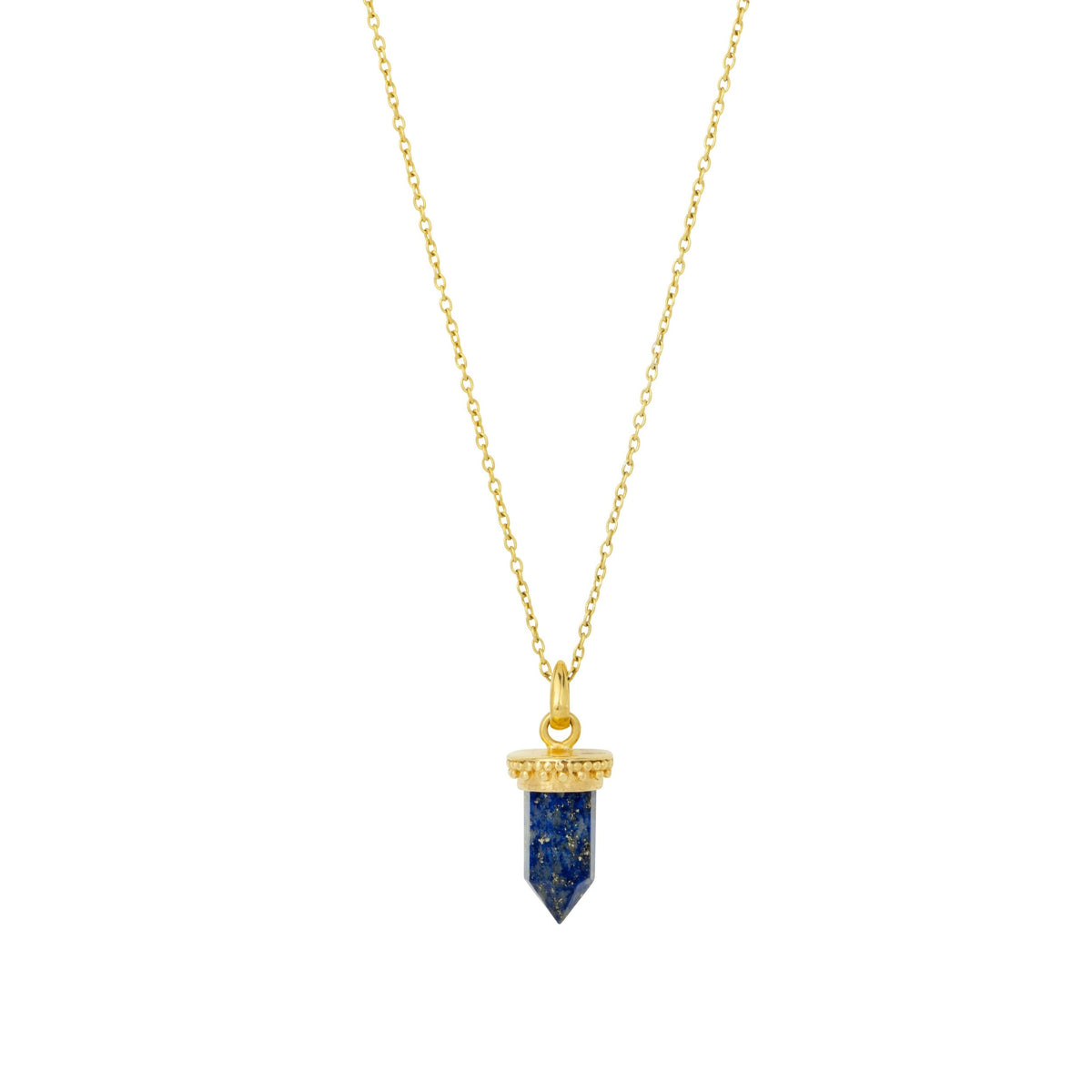Lapis Charm Pendant Gold Vermeil