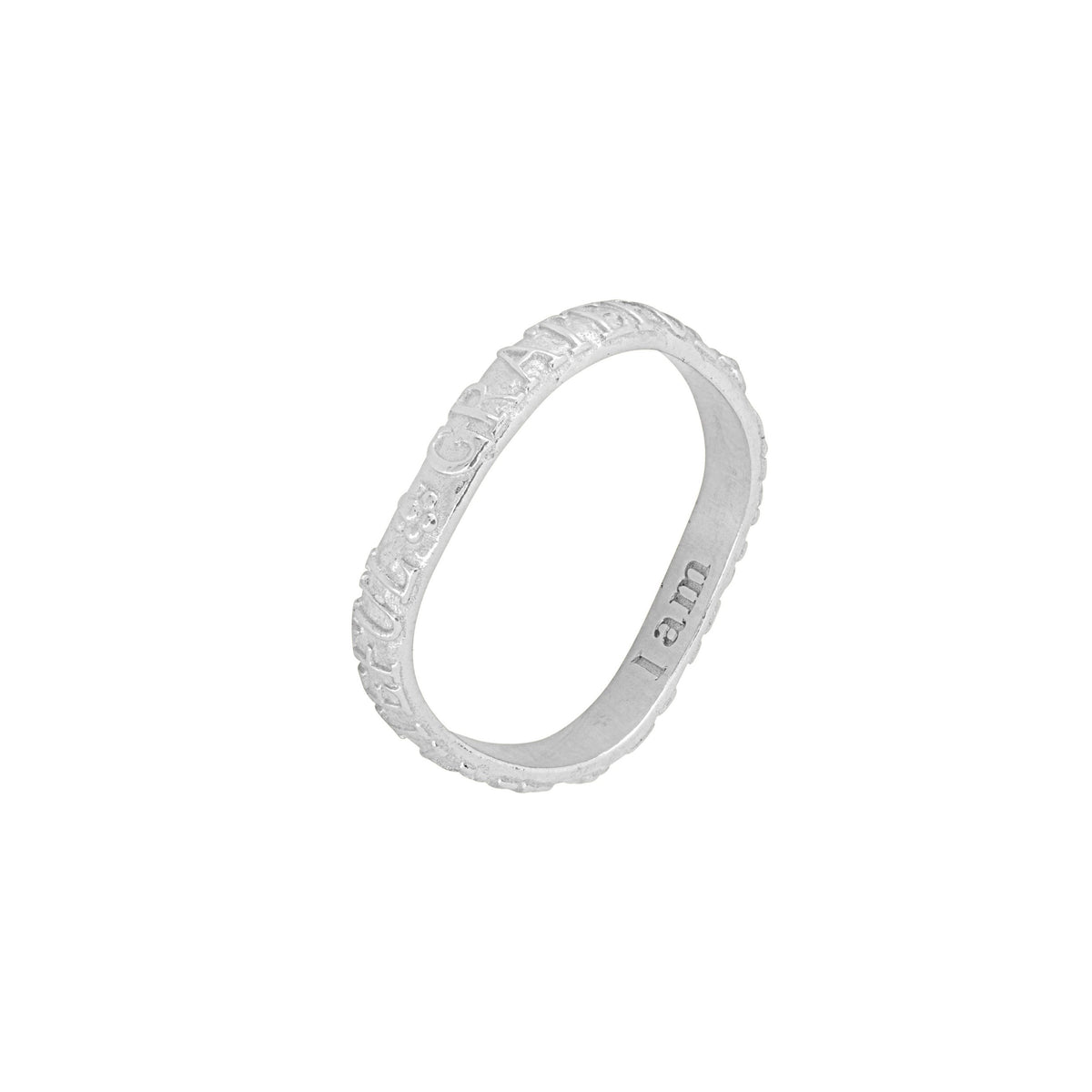 Grateful Affirmation Stacking Ring Silver – Loft & Daughter
